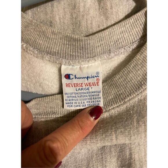 Vtg Champion Reverse Weave Heavy Thick Short Sleeve Sweatshirt Sz L USA - Picture 7 of 11